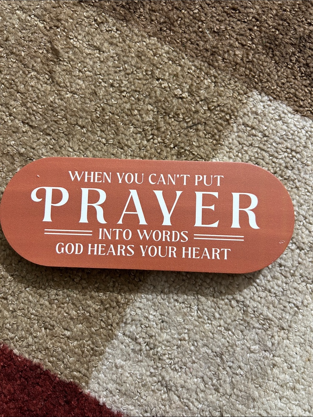 Inspirational Prayer Plaque - Rust Brown